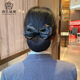 南方姑娘 职员工头花职业盘发网兜发夹发套物业护士蝴蝶结酒店银行发饰 单纱黑细网
