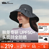 蕉下（beneunder）遮阳帽子冬季防晒帽女大帽檐渔夫帽子男登山帽太阳帽防风防晒 灰