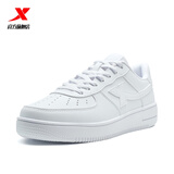 特步男鞋运动鞋空军一号情侣板鞋百搭休闲鞋时尚耐磨防滑运动鞋潮板鞋 新白色【男款新版】 41