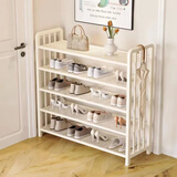 CLCEY铁艺鞋架轻奢简易门口多层收纳神器置物架室内空间防尘鞋柜鞋架子 奶油白-加粗加厚(破损包赔) 小号-长60cm三层高