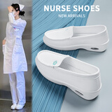 礼莎护士鞋女工作不累脚软底气垫防滑夏季凉鞋医护专用舒适小白单鞋子 护士鞋【粉色小花款】防磨气垫 36 码