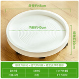 施可丰花托盘移动4椭圆带万向轮树脂接水圆形大号多肉加厚钢化内径40cm