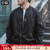 马登工装美式空中MA1飞行员夹克军事风短款外套复古棒球服男潮秋上衣 黑色 2XL