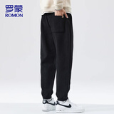罗蒙（ROMON）裤子男士卫裤秋冬季宽松束脚休闲裤潮流百搭运动男裤长裤