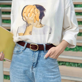 卡帝乐鳄鱼（CARTELO）女士皮带牛皮简约裤腰带休闲百搭时尚装饰裙带圣诞礼物