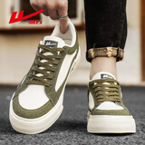 回力帆布鞋男款秋冬休闲复古男鞋2025新款青少年运动百搭黑色板鞋 绿米 42