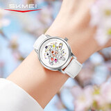 时刻美（skmei）旋转木马手表女石英学生初高中女孩时尚潮流腕表新年礼物送女友