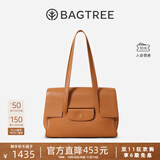 BAGTREE明星同款包包树海豚包轻奢品牌植鞣皮托特包大容量通勤女士电脑包 大号-焦糖色 能装14寸MacBook 高级小众
