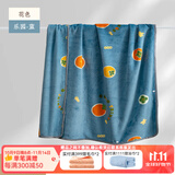远梦毛毯 多功能懒人盖毯法兰绒午睡空调毯盖毯薄款办公室小毯子 乐园_蓝 100×140cm