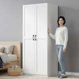 金经金属钢制北欧衣柜主卧室家用铁艺儿童衣柜出租房环保铁皮衣橱长0.8米