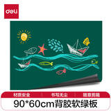 得力90*60cm家用软磁铁自粘白板贴可擦写贴纸画板 涂鸦自粘墙纸壁纸家装背景墙装饰贴绿板 50131