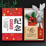 晓礼结婚纪念日礼物送老婆女生女朋友情侣恋爱一周年100天送女友摆件 精装：定制音乐盒+挂件+许愿兔