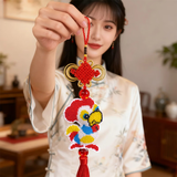 老街缘生肖平安福2026新款自己绣手工珠绣十字绣汽车挂件自绣出入平安符 鸡挂件(需要自己绣)满珠子