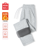 名创优品（MINISO）运动卫裤男秋冬新款重磅直筒裤青少年简约宽松加绒长裤 麻灰 L 