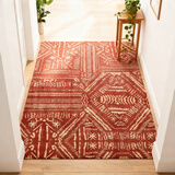 欧纶斯（Oulens）地垫脚垫卧室入户门垫浴室卫生间厕所地垫厨房客厅地毯可水洗裁剪 印第安Red 80cm*50cm 【耐磨耐脏丨平绒款】