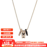 蔻驰三环项链珐琅吊坠锁骨链女士时尚项链气质精致百搭送女友生日礼物 金色/白色CI905-GDWT