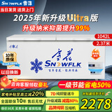 雪花冰柜商用大容量全冷冻家用卧式冷藏冷冻两用单温双温冷柜雪糕展示柜速冻柜 1368单温ultra数显版|一级节能|减霜80%