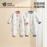 贝肽斯婴儿衣服夹棉连体衣秋冬加厚保暖新生幼儿宝宝冬季外出棉服