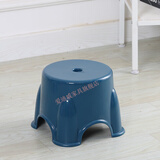 爱迪威塑料凳子加厚熟胶家用矮凳时尚小板凳浴室茶几换鞋凳圆凳椅子 加厚款-深海蓝小号(高20公分)