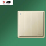公牛（BULL）开关插座G36系列四开单控开关G36K411香槟金暗装