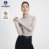 纳维凯尔意大利小帆船女士高领修身打底衫高弹内搭纯色长袖T恤2335084501