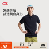 李宁冰感短袖POLO衫男2025新款健身舒适透气翻领运动上衣APLV167