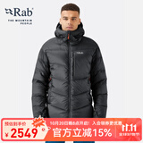 Rab 800篷连帽山地羽绒服男轻量保暖户外防泼水耐磨鹅绒服 QDN-69 黑色 M