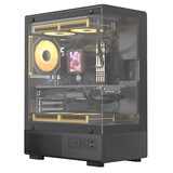 大水牛（BUBALUS）光之境PRO黑色 无立柱270°海景房电脑主机箱(支持M-ATX/240水冷/全景钢化玻璃/5风扇位/垂直风道)