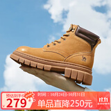 骆驼（CAMEL）大黄靴女户外工装靴秋马丁靴 L23W307016R 黄棕（绒里） 38