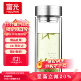 富光双层玻璃杯 大容量高硼硅玻璃泡茶杯子 带茶隔商务办公水杯男女士