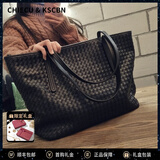 Chiecu Kscbn CK轻奢包包女款大容量托特包女士新款牛皮单肩包情人节生日礼物 气质黑
