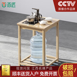 态匠 实木茶台茶桌椅组合新中式功夫茶桌现代原木色书桌泡茶两用茶桌 干泡搭配小边几【推荐购买】 1.6M