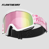 Flow Theory儿童滑雪镜男女童双层防雾单双板滑雪眼镜滑雪板护目镜粉片猫咪