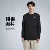 耐克(NIKE)春夏男长袖T恤 纯棉 运动休闲 经典简约 AR5194-010 黑色M