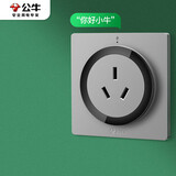 公牛（BULL）开关插座 语音插座 16A三孔红外语音控制智能空调插座灰色GTQZ104