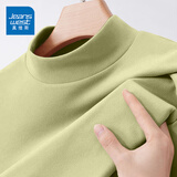 真维斯（Jeanswest）长袖t恤打底衫女装秋冬季新款双面绒上衣服立领保暖衣纯色内搭女 浅绿 纯色 S
