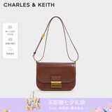 CHARLES&KEITH复古锁扣豆腐包单肩斜挎包包女包生日礼物七夕礼物CK2-80781400 Dark Brown深棕色CK2-80782444 S/M
