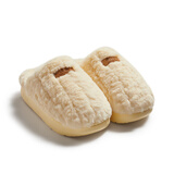 朴西朵朵绒棉拖鞋女士毛拖鞋秋冬保暖防滑厚底居家情侣 芝士黄 37-38