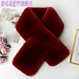 壹号凤方巾男士新款毛绒围巾 围脖男女冬保暖加厚毛领子简易交 加厚围巾酒红色