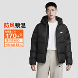 耐克NIKE男冬季短款连帽羽绒服 运动防寒外套 WR系列DV1132-010黑L