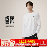 耐克(NIKE)春夏男长袖T恤 纯棉 运动休闲 经典简约 AR5194-100 白色L
