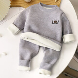 G.duck小黄鸭儿童保暖内衣套装春冬季宝宝加绒加厚男童女童秋衣秋裤童装 HD07 100 建议身高90-100cm