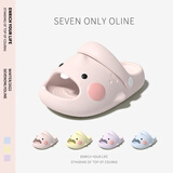 SEVEN ONLY OLINE口水鲨儿童拖鞋男童女孩夏季2025新款居家用软底婴幼儿宝宝凉拖鞋 粉色 14 0 内长14cm 脚长约13.5穿