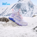 361°儿童棉鞋25冬季男女小中大童加绒保暖户外耐磨防风运动鞋 紫32