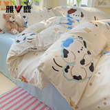 雅鹿床上四件套床单被套单人学生宿舍磨毛被罩双人家用四季床品套件 GD蛋糕萌宠 1.8m 床单款 四件套-被套180*220cm