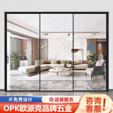 E号门窗极窄厨房三联动推拉门 阳台客厅钛镁铝合金吊轨长虹玻璃隐藏式地轨移门隔断 45系统/㎡