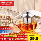 金灶（KAMJOVE） 玻璃泡茶壶耐高温304不锈钢过滤花茶壶飘逸杯煮茶壶简约式茶艺壶 A-07【600ml】