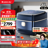 大松格力【董姐同款】铸铁电饭煲真0涂层电饭锅4-5-6人 黑金赤焰釜铁锅家用压力电饭煲4L IH加热 4015C