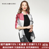 玛丽亚·古琦（MARJA KURKI）羊毛围巾女冬季 礼盒装保暖披肩围巾两用 千鸟格围脖女礼物 白/酒红/灰