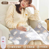 南极人（Nanjiren） 电热盖毯小型盖腿脚电加热护膝暖身毯披毛毯发热被子办公室家用 灰毛豆豆【75×45cm】7挡-不可拆洗